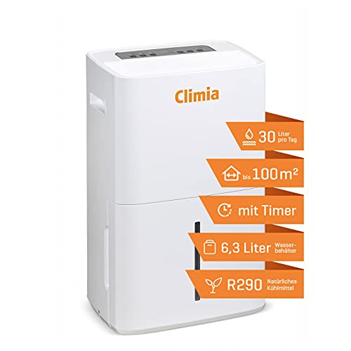 Climia CTK 240 elektrischer Bautrockner mit ökologischem Kühlmittel, Luftentfeuchter (max. 30 l/Tag) geeignet für Räume bis 230 m3, W-LAN Modul – Smart Home kompatibel